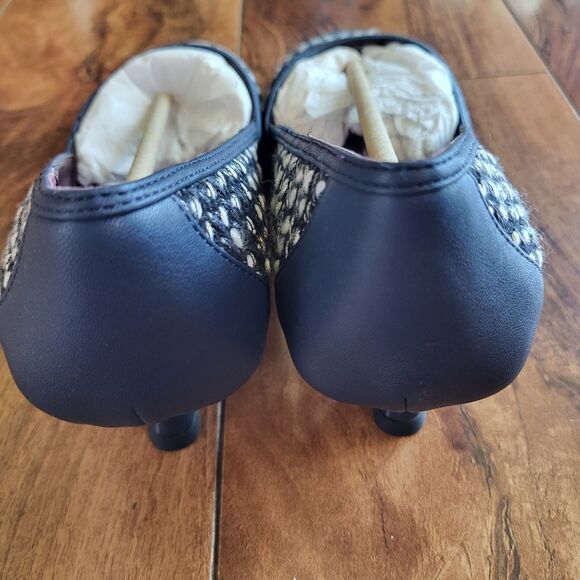 Franco Sarto Womens Woven Darcy Heels Pointed Toe Kitten Heel Pump Size 6 Blue - Picture 4 of 10